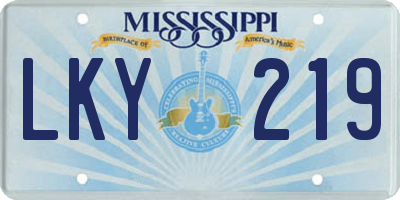 MS license plate LKY219