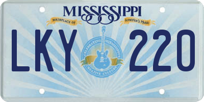 MS license plate LKY220