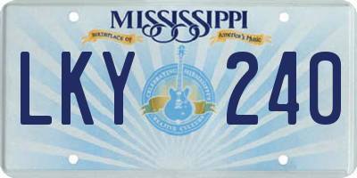 MS license plate LKY240