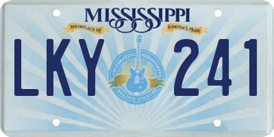 MS license plate LKY241