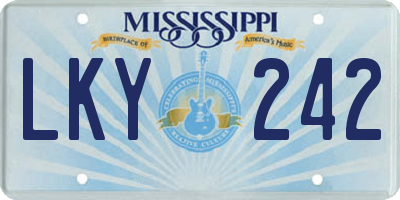 MS license plate LKY242
