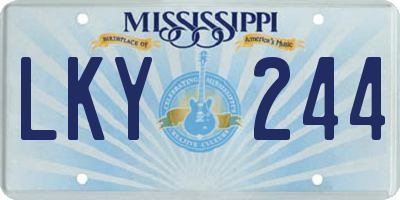 MS license plate LKY244