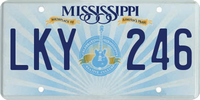 MS license plate LKY246