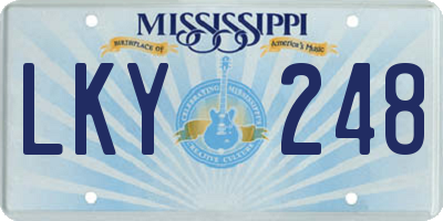 MS license plate LKY248
