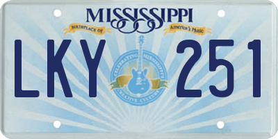 MS license plate LKY251