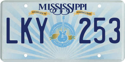MS license plate LKY253