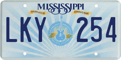 MS license plate LKY254