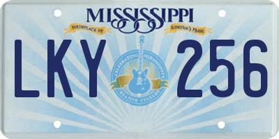 MS license plate LKY256