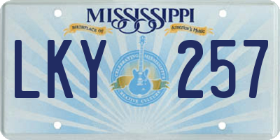 MS license plate LKY257
