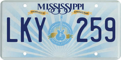 MS license plate LKY259