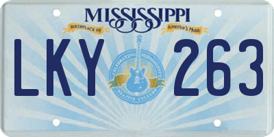 MS license plate LKY263
