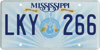 MS license plate LKY266
