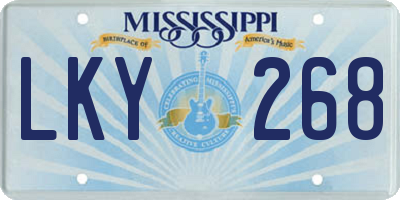 MS license plate LKY268