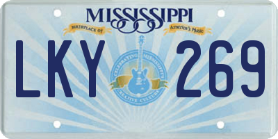 MS license plate LKY269