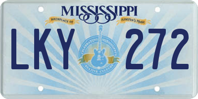 MS license plate LKY272