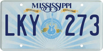 MS license plate LKY273