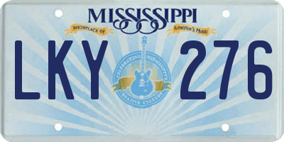 MS license plate LKY276