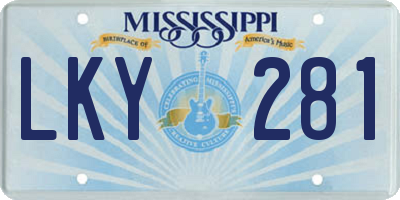MS license plate LKY281