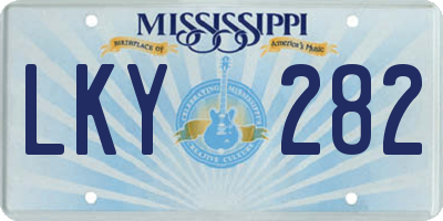 MS license plate LKY282