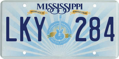 MS license plate LKY284