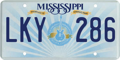 MS license plate LKY286