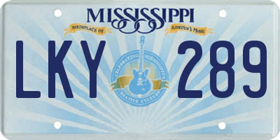 MS license plate LKY289