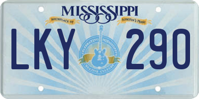 MS license plate LKY290