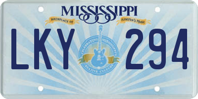 MS license plate LKY294