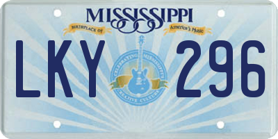 MS license plate LKY296