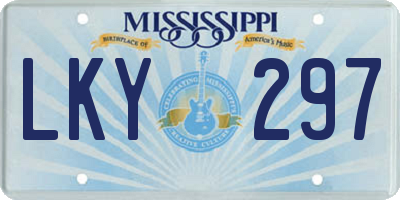 MS license plate LKY297