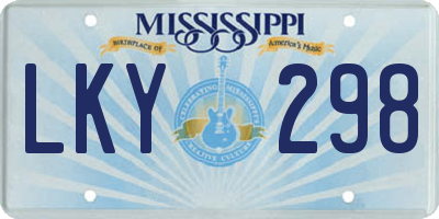 MS license plate LKY298