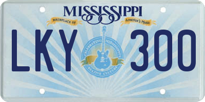 MS license plate LKY300