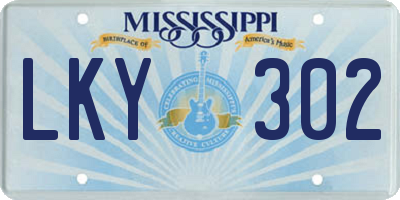 MS license plate LKY302