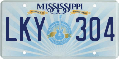 MS license plate LKY304