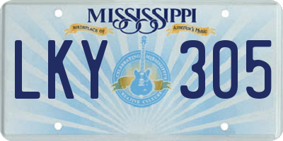 MS license plate LKY305
