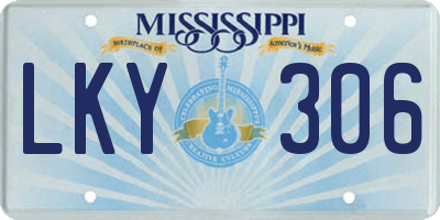 MS license plate LKY306