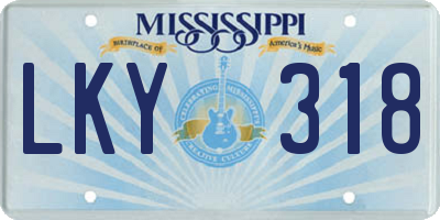 MS license plate LKY318