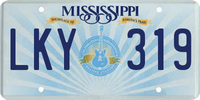 MS license plate LKY319