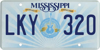 MS license plate LKY320