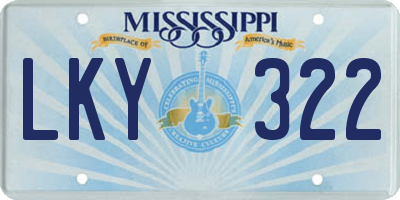 MS license plate LKY322