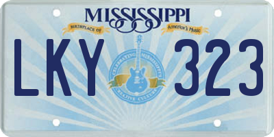 MS license plate LKY323