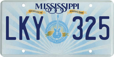 MS license plate LKY325