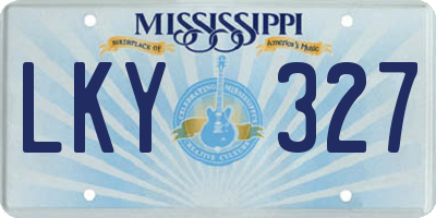 MS license plate LKY327
