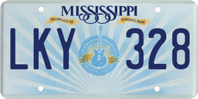 MS license plate LKY328
