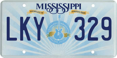 MS license plate LKY329