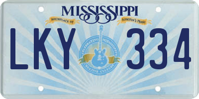 MS license plate LKY334