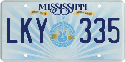 MS license plate LKY335