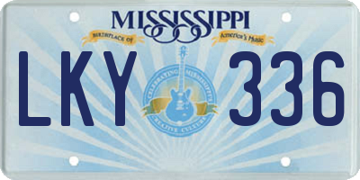 MS license plate LKY336