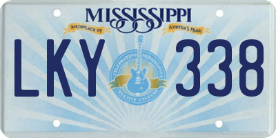 MS license plate LKY338