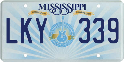 MS license plate LKY339